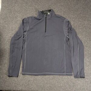 Greyson Mens Quarter Zip Pullover Golf Shirt Gray Size Medium Wolf Logo Active